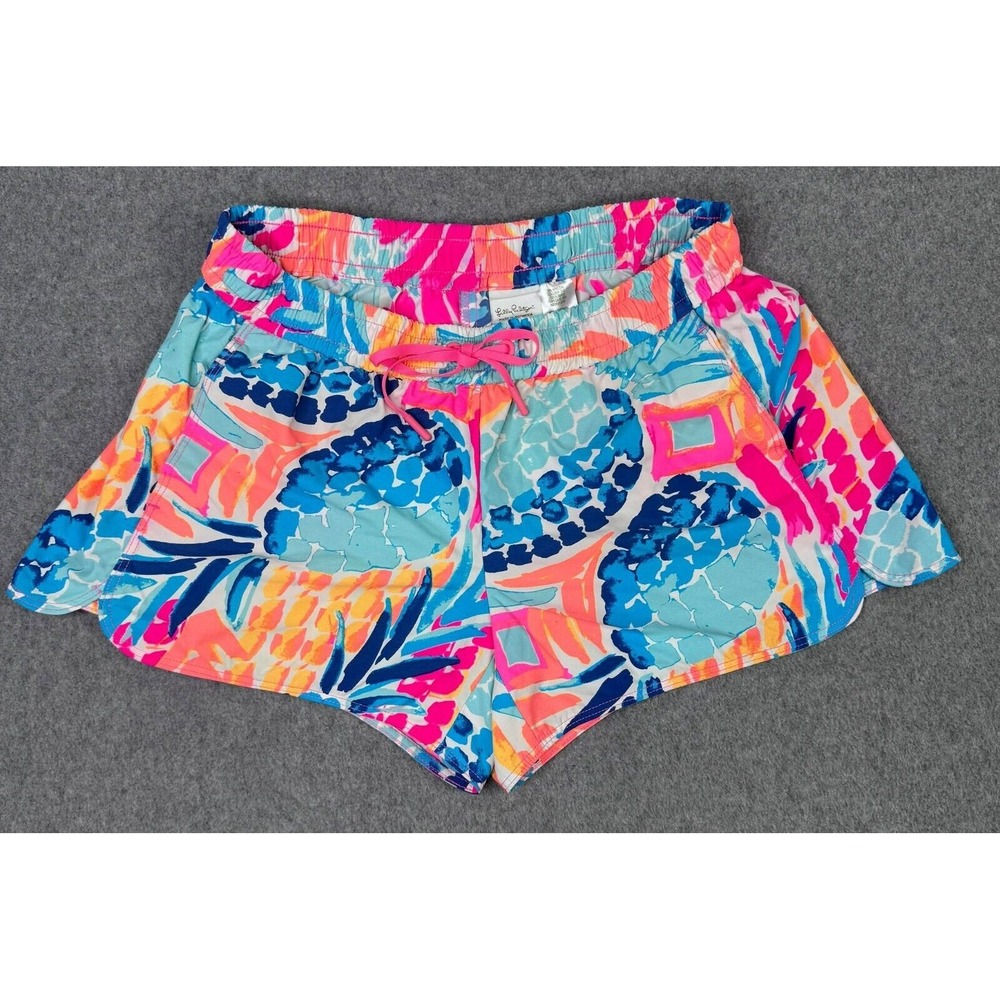 Lilly Pulitzer Womens XS Blue Pink Colorful Run Around Shorts Goombay Smashed‎